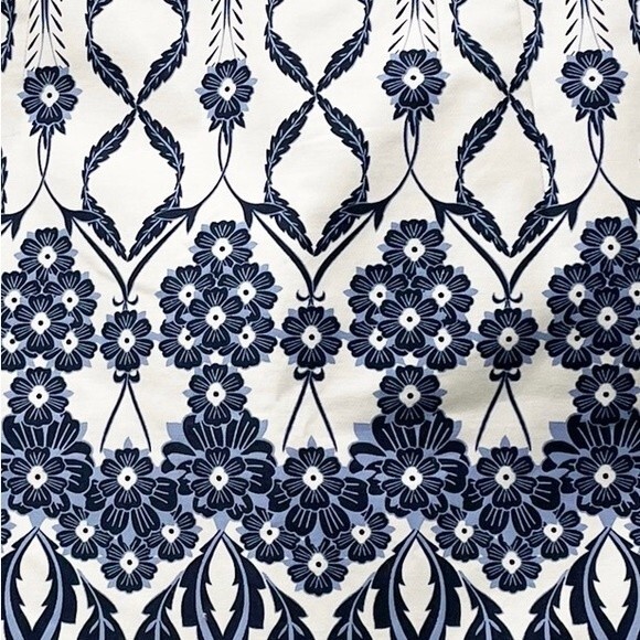 NWT J. Crew Trellis Skirt Blue & White Floral Scroll Mini A-Line Skirt Size 4 - Picture 15 of 16